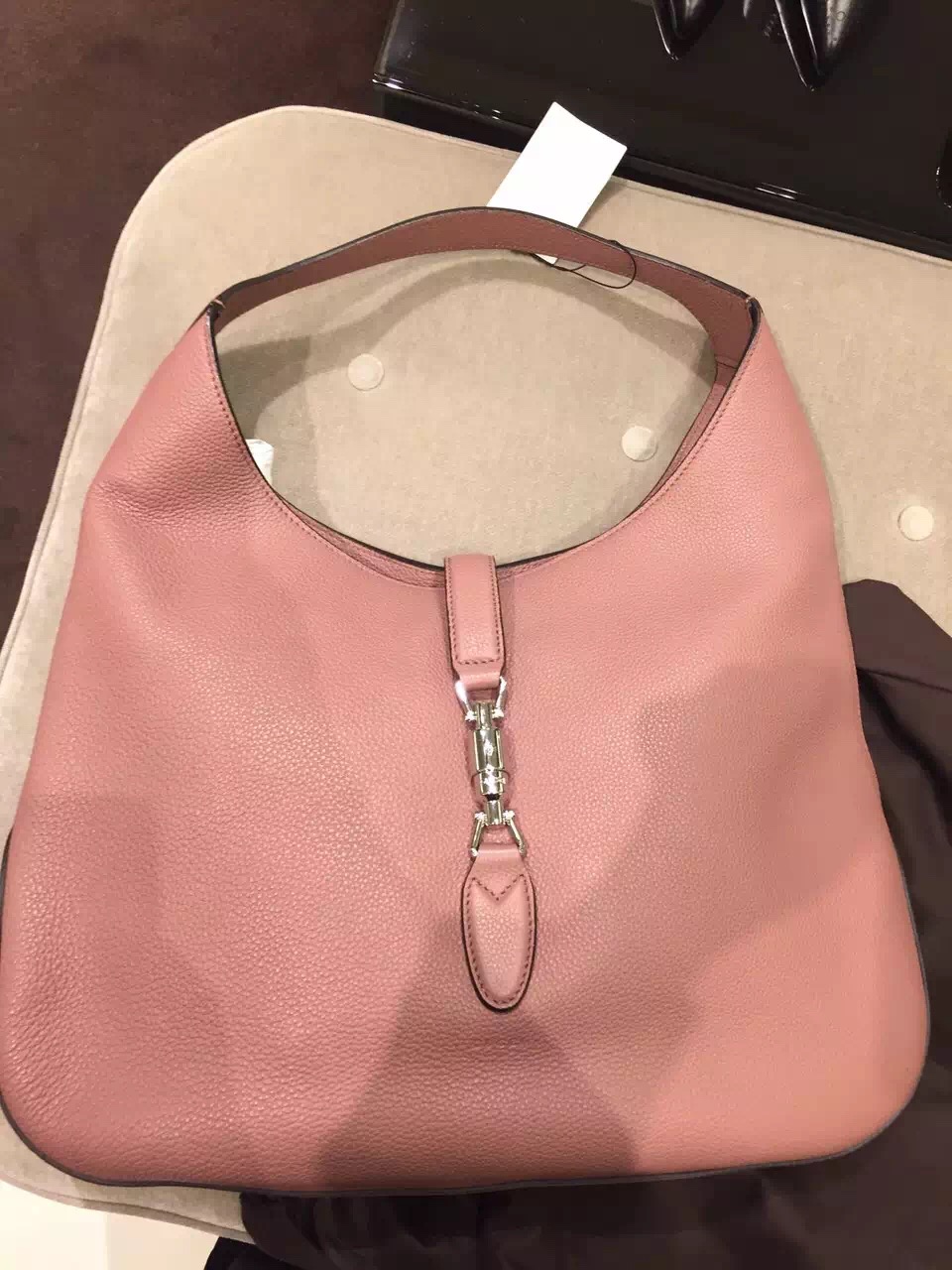 Authentic Gucci Jackie Soft Hobo Bag 362968 Antique Rose